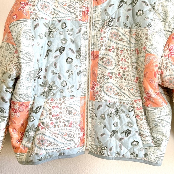 NWT 7 For All Mankind Cotton Quilted Patchwork Floral Jacket Bomber - Picture 5 of 11